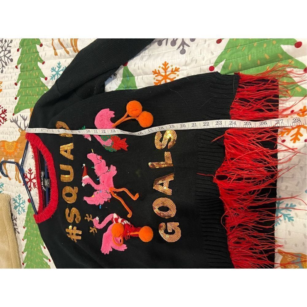 United States Sweaters #squad goals Holiday ugly Christmas Flamingos Sweater - Picture 7 of 7